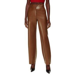 Aritzia Womens Babaton 00 Agency Vegan Leather Pant In Cognac Color